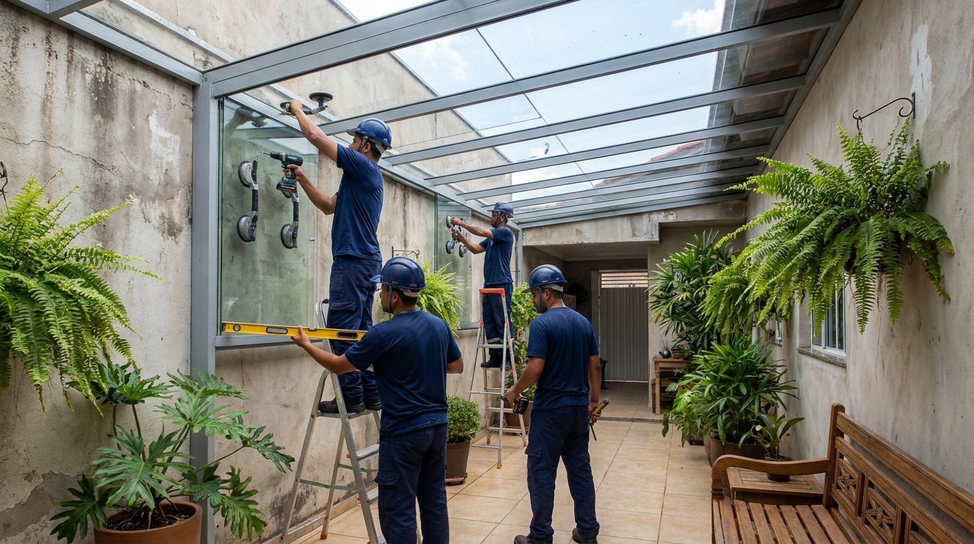 Cobertura De Area Externa De Vidro em Uberaba‑MG